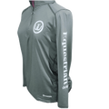 A dark gray long-sleeve quarter-zip athletic pullover with a white circular logo on the left chest and 'Equestrian' printed vertically in white on the left sleeve, shown on a plain white background.