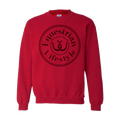 Sweat-shirt ras du cou mode de vie équestre – Fer à cheval rouge cerise antique