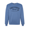 Sweat-shirt ras du cou – Phrase bleu chiné vintage « Mode de vie équestre »