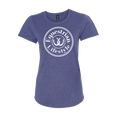 T-shirt Femme Lifestyle Équestre – Fer à Cheval Blanc Bleu Chiné