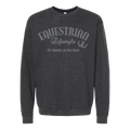 Sweat-shirt ras du cou « Equestrian Lifestyle » – Noir chiné avec phrase bleu acier