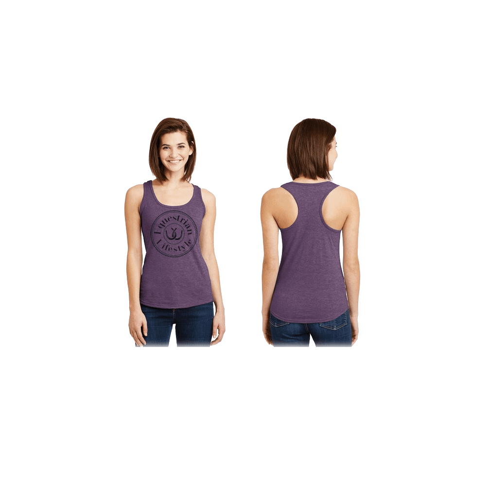 Equestrian Lifestyle Racerback Tank Top – Heather Aubergine Phrase
