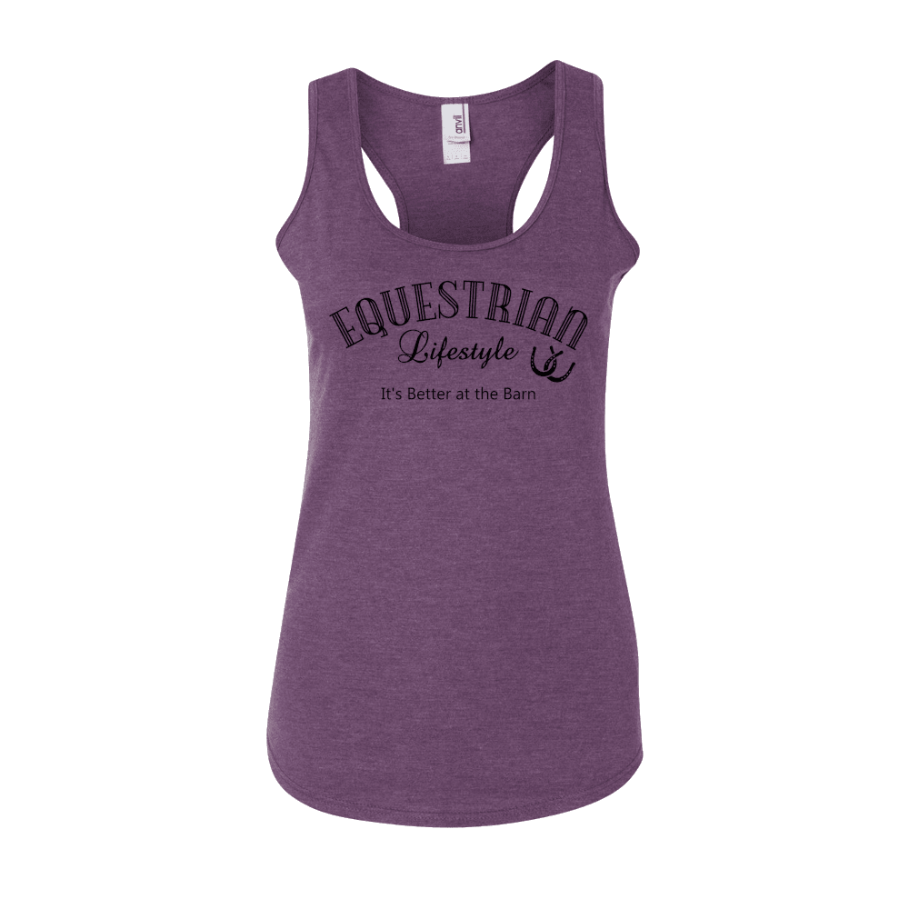 Equestrian Lifestyle Racerback Tank Top – Heather Aubergine Phrase