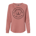 Sweat-shirt ras du cou pour femme – Cheval lifestyle équestre – Fer à cheval vague Californie Rose Poudré