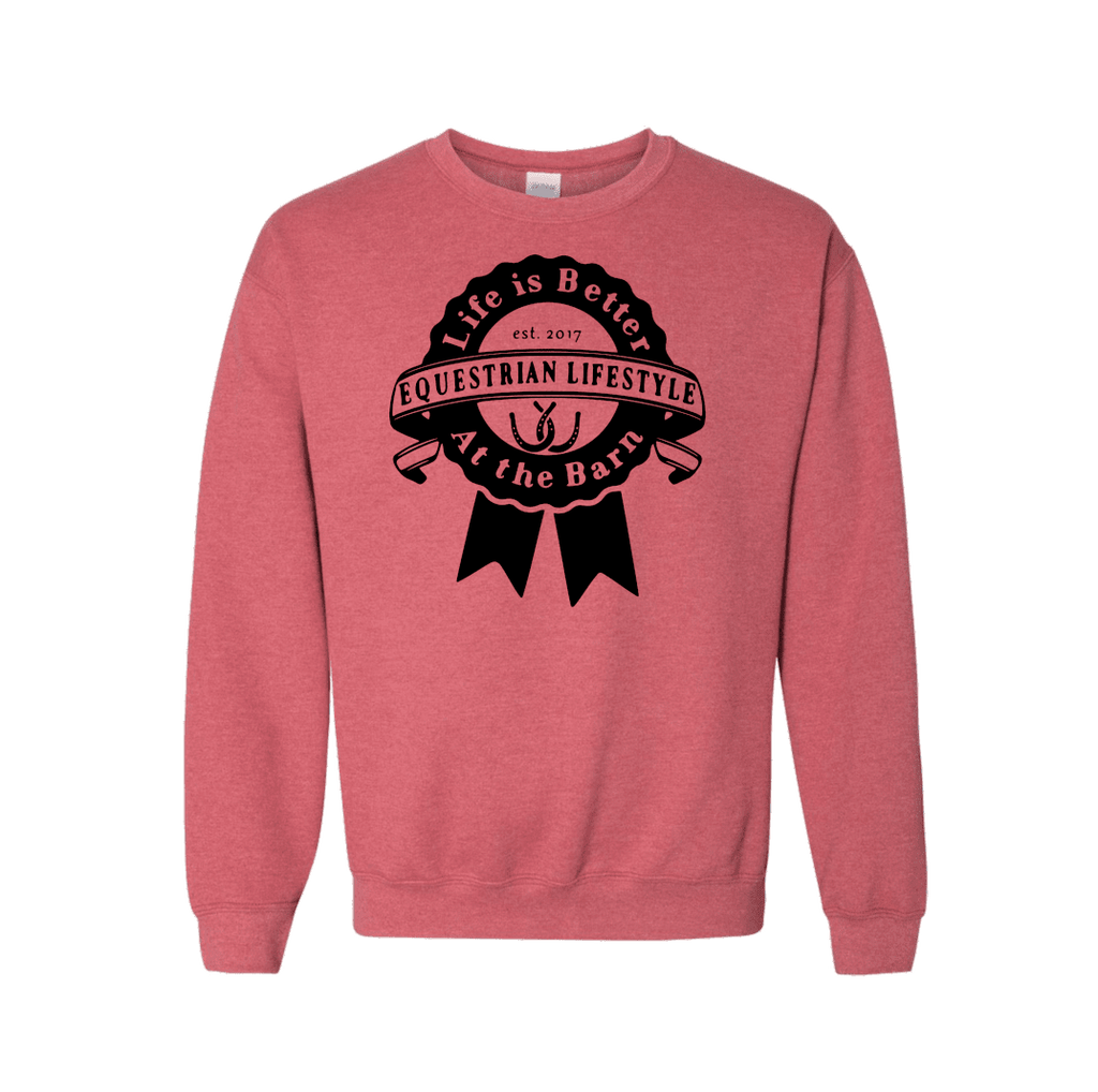 Sweat-shirt ras du cou mode équestre – Ruban écarlate chiné