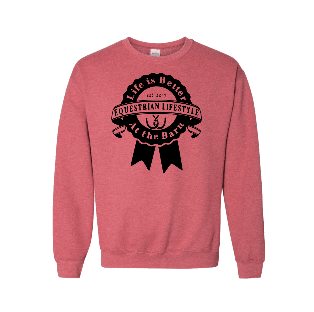 Sweat-shirt ras du cou mode équestre – Ruban écarlate chiné