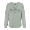 Sweat-shirt ras du cou pour femme style équestre – Phrase fer à cheval Vague de Californie Menthe