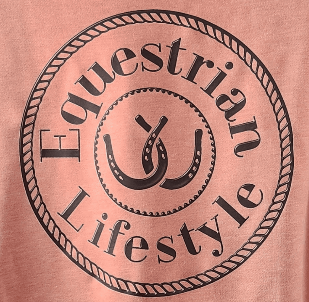 Sweat-shirt ras du cou pour femme « Equestrian Lifestyle » – Rose poudré Californie, texture vague 3D