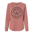 Sweat-shirt ras du cou pour femme « Equestrian Lifestyle » – Rose poudré Californie, texture vague 3D