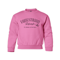 Equestrian Lifestyle Youth Crewneck Sweatshirt – Bright Pink Phrase