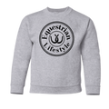Equestrian Lifestyle Youth Crewneck Sweatshirt – Heather Grey Horseshoe