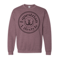 Sweat-shirt col rond style de vie équestre – Fer à cheval marron sport chiné