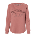 Sweat-shirt ras du cou femme Équestre – Rose poudré California Wave Fer à cheval Phrase
