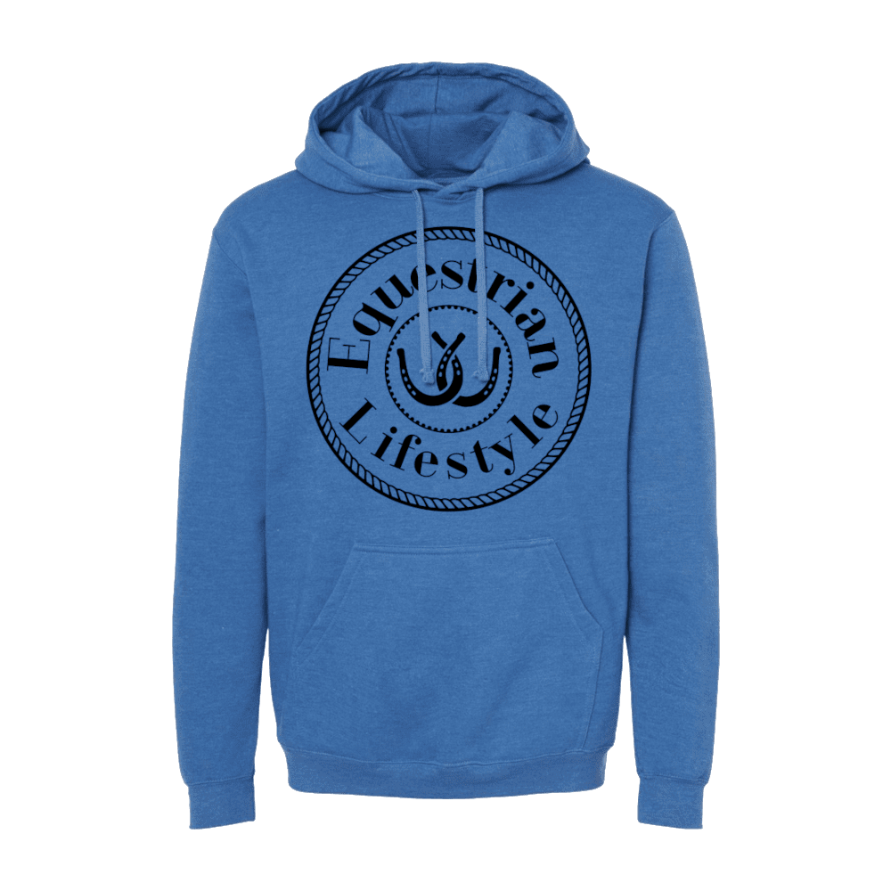 Equestrian Lifestyle Hoodie – Heather Royal Horseshoe