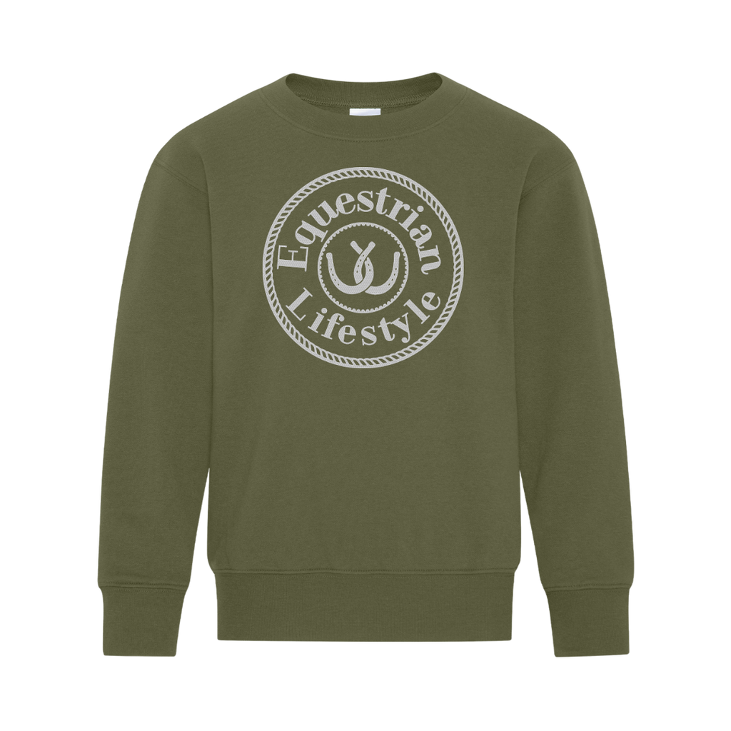 Equestrian Lifestyle Youth Crewneck Sweatshirt – Olive