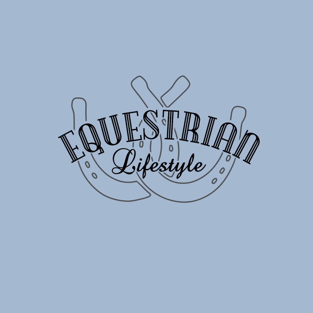 Sweat à capuche léger Equestrian Lifestyle – Phrase Fer à cheval bleu brumeux