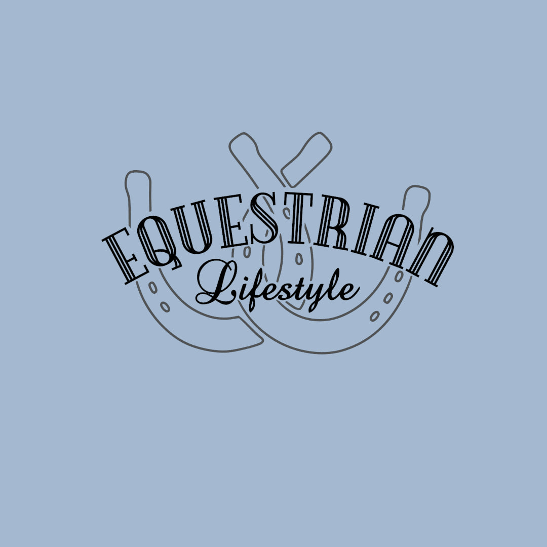 Sweat à capuche léger Equestrian Lifestyle – Phrase Fer à cheval bleu brumeux