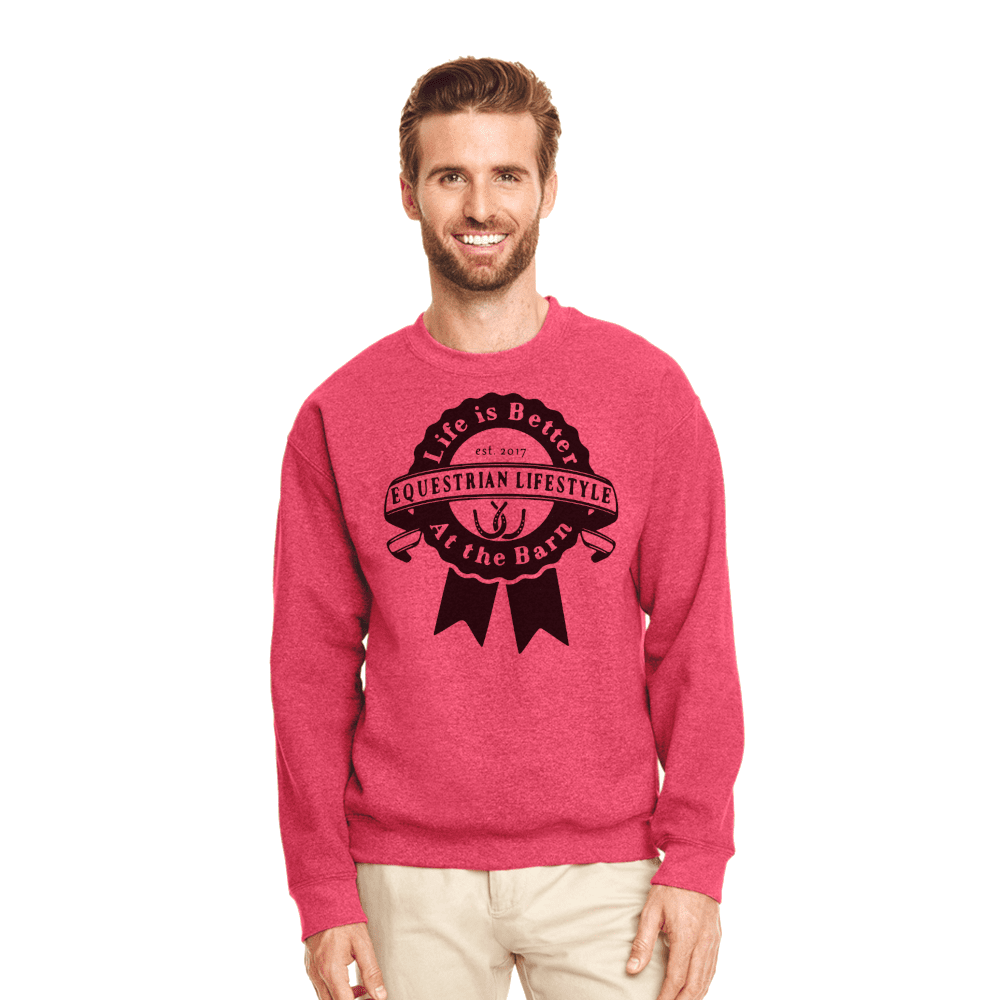 Sweat-shirt ras du cou mode équestre – Ruban écarlate chiné